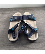 CLARKS SUEDE SANDALS Amanda Sprint Flat Blue Size 7.5 - $17.28 CAD