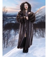 Silver Tip Canadian Hooded Raccoon Fur Coat Coats L 50&quot; Long Fast Shipping - $659.00