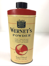 Vintage Wernet&#39;s Powder Denture Paste tin 3.5oz. American Dental Associa... - $15.73
