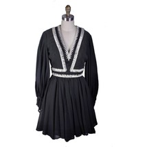 vtg RETRO Cocktail  LBD Mini Dress Black &amp; Rhinestones Mini 1960s 34-28-... - $310.96