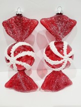 Christmas Candy Cane Peppermint Grinch Red 7.5&quot; Gingerbread LARGE Ornaments 2pc - £18.18 GBP