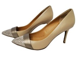 Audrey Brooke ~ Two Tone ~ Tan ~ Leather ~ ABBIE ~ 3.75&quot; Hi-Heels ~ Size... - £29.89 GBP