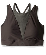 NWT Under Armour Women&#39;s Vanish Mid High Neck Metallic Bra, Charcoal Size M - £18.86 GBP