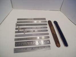 Lot of 8 stainless steel 6 in. Pocket Rule Rulers various brands Dunlap ... - $24.74