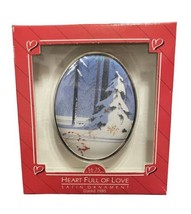 1985 Hallmark Keepsake Satin Winter Tree Heart Full of Love Christmas Or... - £4.74 GBP