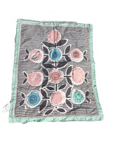 Lolli Flowers Sparrow Baby Crib Quilt  Comforter Mint Green Zig Zag Gray... - $29.88