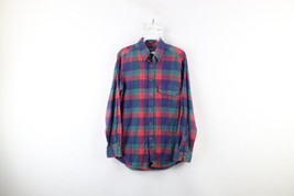 Vintage 90s Streetwear Mens Small Distressed Flannel Collared Button Down Shirt - $34.60