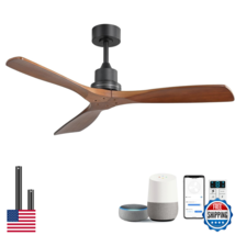Sofucor 52 Inch Smart Ceiling Fans Without Light-Modern Solid Wood Outdoor 3 - $270.81