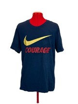 Nike Courage TShirt MEDIUM The Nike Tee with Dri Fit Blue Short Sleeve Swoosh - £15.63 GBP