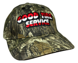 Good Tire Service Hat Cap Camo Adjustable Size Red &amp; White Embroidered Logo - $17.81