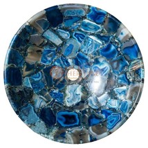 Blue Agate Handmade Round Sink Wash Basin Bathroom &amp; Kitchen Decor Accessorize  - £1,028.77 GBP