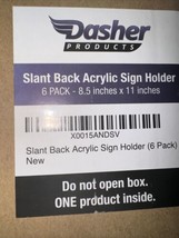 Dasher Products- T-Shaped Acrylic Sign Holder (6 Pack- 8.5in x 11 In) - $19.70