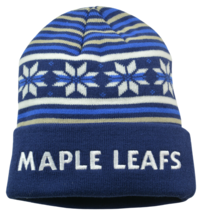 Toronto Maple Leafs NHL Hockey Knit Cuffed Beanie Snowflake Winter Hat b... - £16.36 GBP