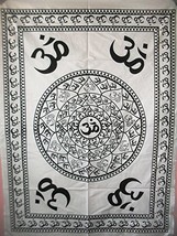 Traditional Jaipur Om Mandala Wall Art Poster, Hippie Wall Tapestry, Indian Dorm - £14.13 GBP