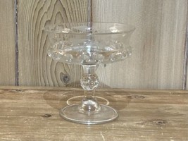 Vintage US Glass Dakota Cut Leaf &amp; Berry Compote Dish 5 &quot; - £18.32 GBP