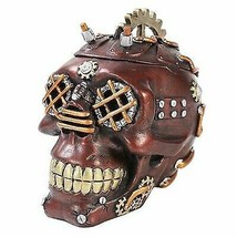 Mad Max Style Steampunk Cool Punk Gearwork Rock Skull Jewelry Box Figurine - £22.51 GBP