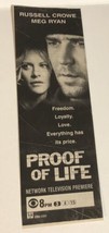 Proof Of Life Print Ad Advertisement Meg Ryan Russell Crowe TPA18 - £4.66 GBP