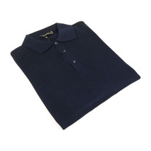Mens PRINCELY Soft Merinos Wool Sweater Knits Lightweight Polo 1011-40 Navy Blue image 6