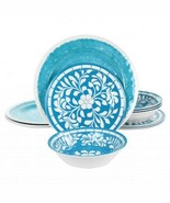 Elama Telly 12 Piece Melamine Dinnerware Set in Teal - $50.98