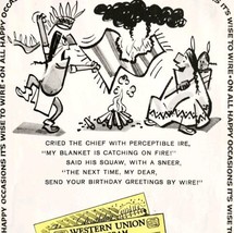 1958 Western Union Telegram Advertisement Vintage Postal Native American... - $19.99