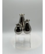 Three Vintage Silver Heavy Bottom Bud Vases From India - £24.74 GBP