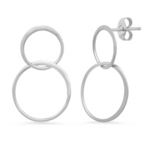 Jessica Elliot women's double halo circle earring in Sterling - size One Size - $39.60