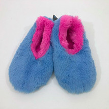 Snoozies Fuzzy Blue &amp; Pink Slippers Non Skid Child Size M 2-3 - £12.52 GBP