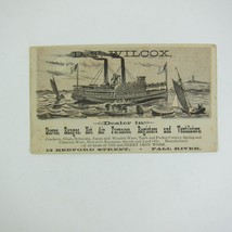 Victorian Trade Card Paddle Steamer DT Wilcox Fall River Massachusetts A... - £7.56 GBP