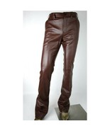 Leather Pants Men's Jeans Pant Real Biker Trouser Lederhosen Motorcycle Brown 18 - $42.08 - $120.62