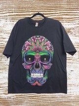 Day of The Dead Sugar Skull T-Shirt Men&#39;s Sz XL W/Back Hit Dia de Muerto... - £20.98 GBP