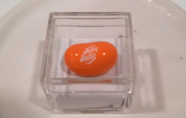 Vintage 5/8&quot; Jelly Belly ORANGE Jelly Bean Lapel Pin in OG Box w/ Backing LOGO - $10.80