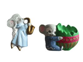 Vintage Albertas ceramic Mouse Angel Saxophone Gift Holiday Christmas Or... - $265.45 MXN