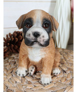 Lifelike Fawn Boxer Puppy Dog Sitting Figurine Pet Pal Pedigree Dogs Canine - $32.91 CAD