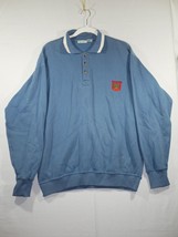 Vintage Bugle Boy Sweater Men’s Large Blue Long Sleeve Collared Crest - £15.92 GBP