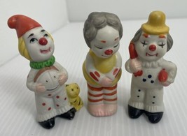 Vintage Hand Painted Set Of 3 Clown Figurines 2.75”h Enesco Figures - £8.88 GBP