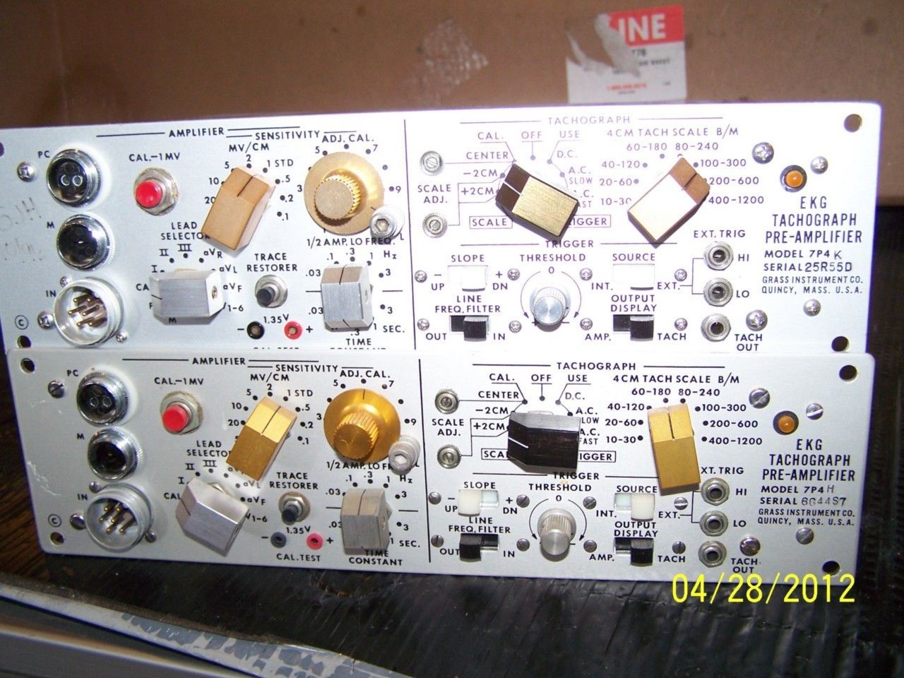 GRASS INSTRUMENTS EKG Tachograph Pre-Amplifier 7P4-H &amp; K - $133.88