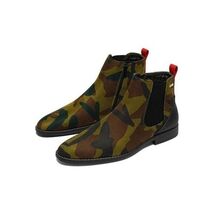 Men TAYNO Chelsea Chukka Micro Suede Soft Comfortable Boot Victorian Green Camo image 3