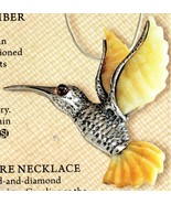 Smithsonian Baltic Butterscotch Amber Hummingbird Necklace Sterling Silver - $1,307.55 MXN