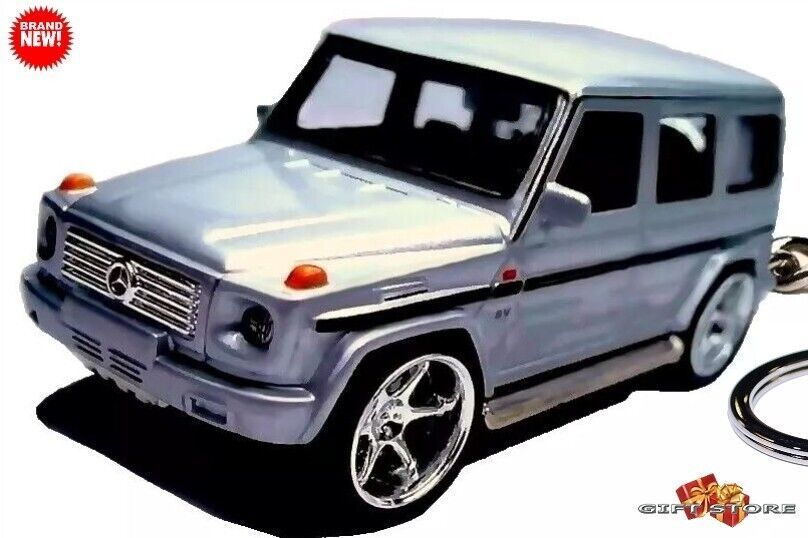 HTF RARE KEYCHAIN SILVER MERCEDES G CLASS WAGON CUSTOM Ltd Ed GREAT GIFT