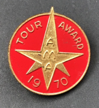 Vintage 1970 AMA American Motorcycle Association Tour Award Enamel Pin 7/8&quot; Dia - £7.50 GBP