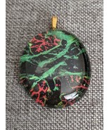 Funky Green and Red Microbes Domed Glass Marble Pendant Kit FU1059 - £7.81 GBP