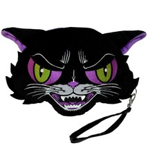 Kreepsville 666 Kattitude 11&quot; Long Black Cat Wristlet Plush Purse Halloween Punk - £19.73 GBP