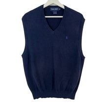 Vintage Polo Golf  Size XL Sweater Vest Ralph Lauren Blue Cotton Knit V-... - £13.98 GBP