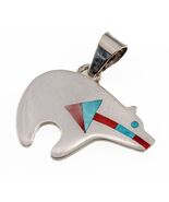Rudell et Nancy Laconsello Zuni Ours W/Turquoise &amp; Corail Incrustation P... - $514.32 CAD