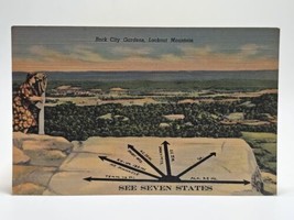 postcard See Seven States From Rock City Gardens Atop Lookout Mountain A13 - £22.37 GBP