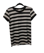 Lularoe X-Small T-Shirt Black White Striped Liv XS Pullover Top Blouse S... - $9.42 CAD