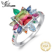 New Arrival 4.6ct Nano Simulated Watermelon Tourmaline Created Ruby 925 Sterling - £25.13 GBP