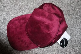 Lulu Ladie&#39;s Velour Baseball Cap, Burgundy Color Adjustable NWT - £9.40 GBP