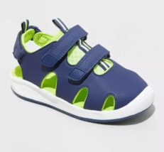 Cat &amp; Jack Unebener Jungen Blau Limette Geschlossene Sommer Sandalen Hak... - $13.99