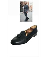 Vintage Salvatore Ferragamo Black Brogued Toe Tassel Loafers Alip On Sho... - $120.63 CAD